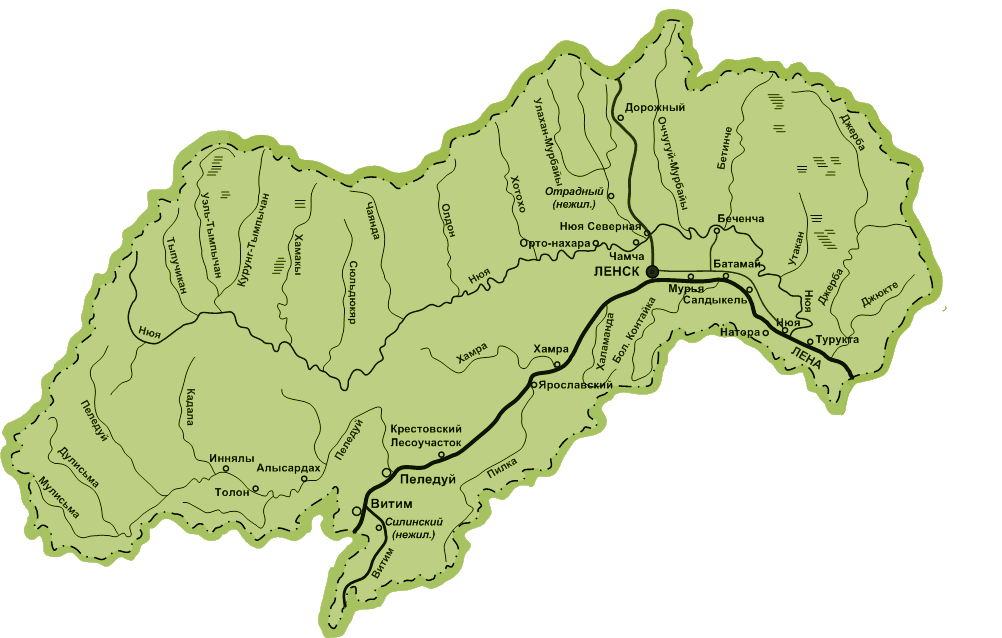 Карта Ленского района
